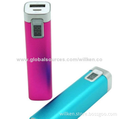 Mobile Phone Chargers, 2,200mAh, LCD Digital Indicator, Stainless Case/Protect Over-charge/Discharge